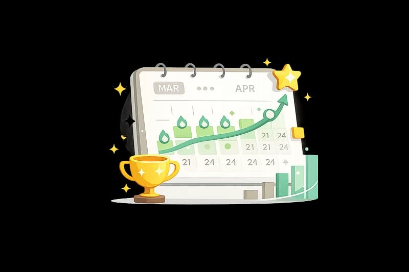 Illustration of progress tracking and improvement over time